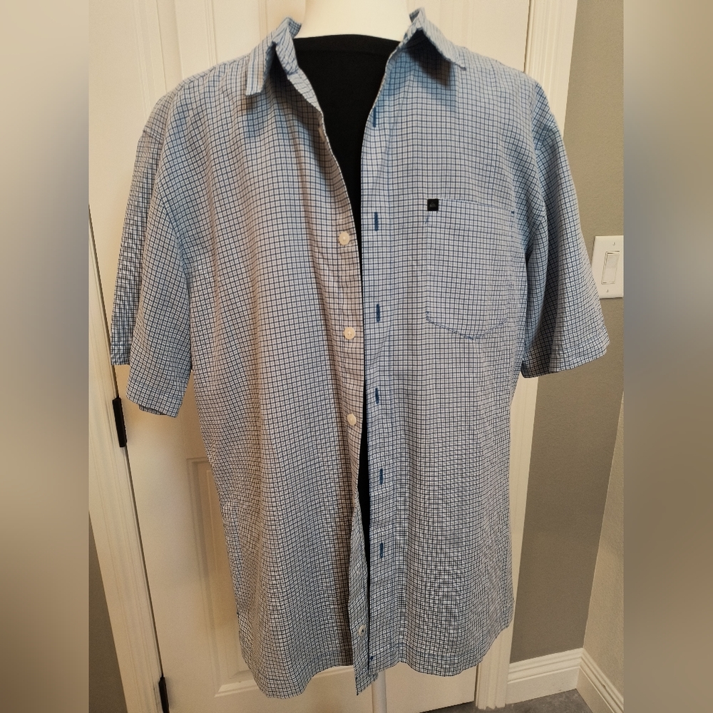 Quiksilver® Waterman Collection S/S Button Up Shirt Plaid - Medium